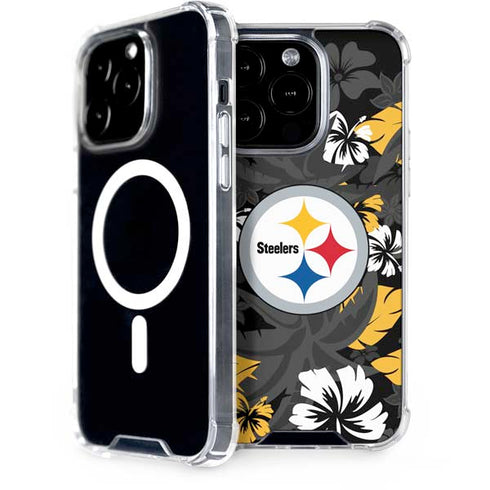 NFL Pittsburgh Steelers Tropical Print iPhone 15 Pro MagSafe Case